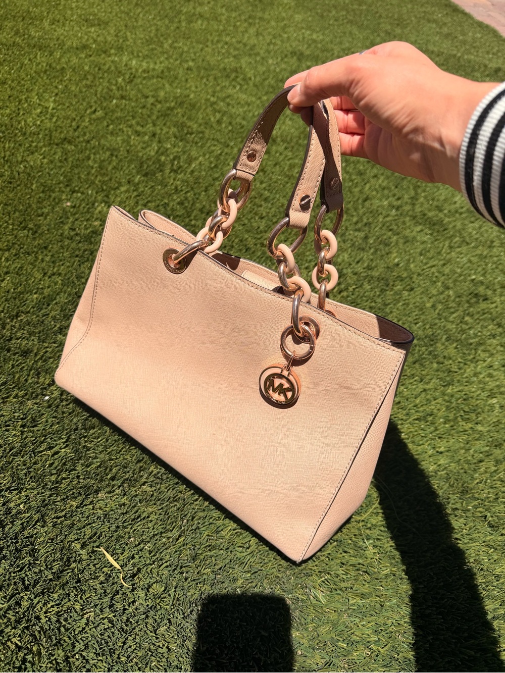 Michael Kors Champagne Chain-Handle Tote Bag